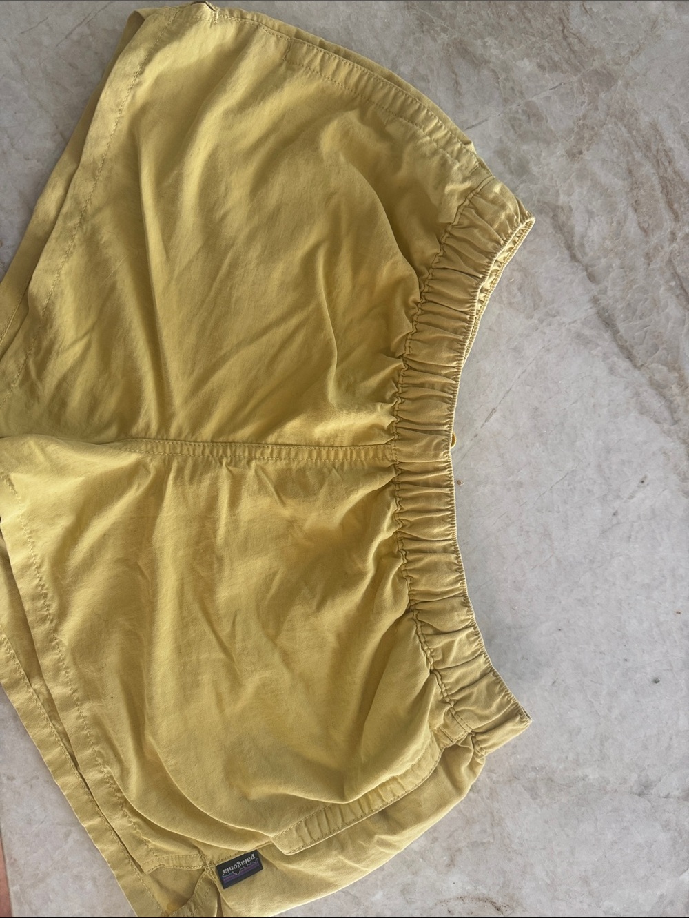 Patagonia  Yellow Elastic Waist Shorts
Medium women’s